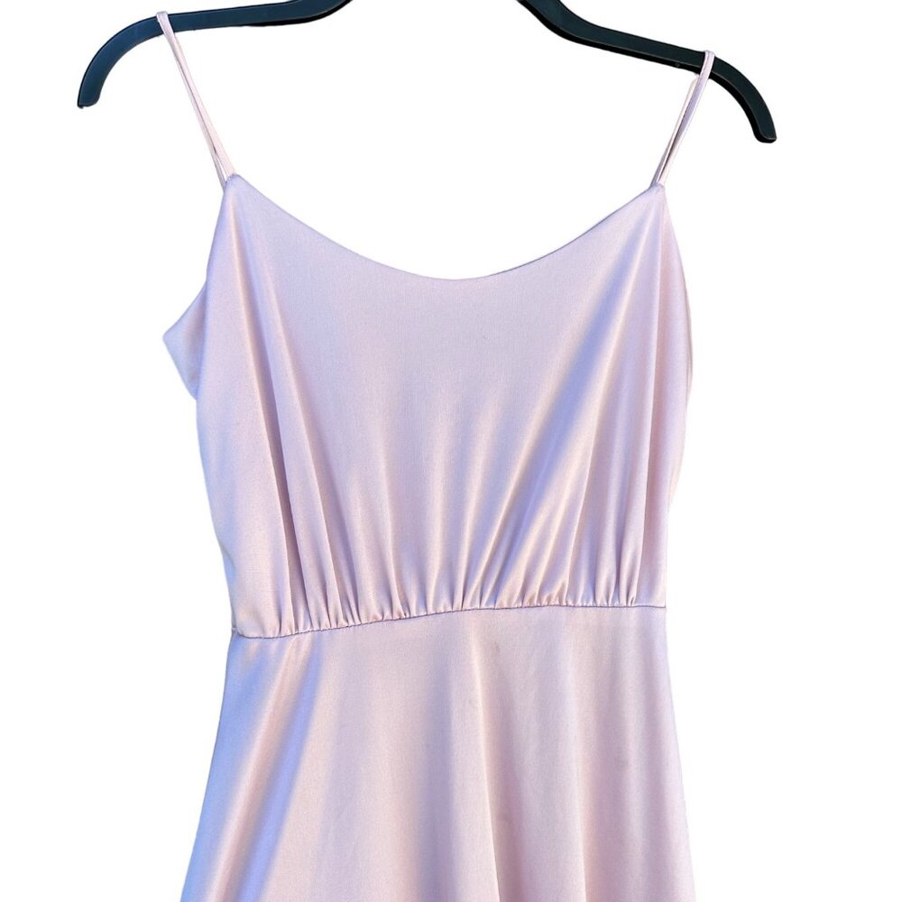 Vintage Eve of MIlady Lavender 70s 80s Satin Lace Cover Prom Bridesmaid Dress Si - Picture 11 of 13